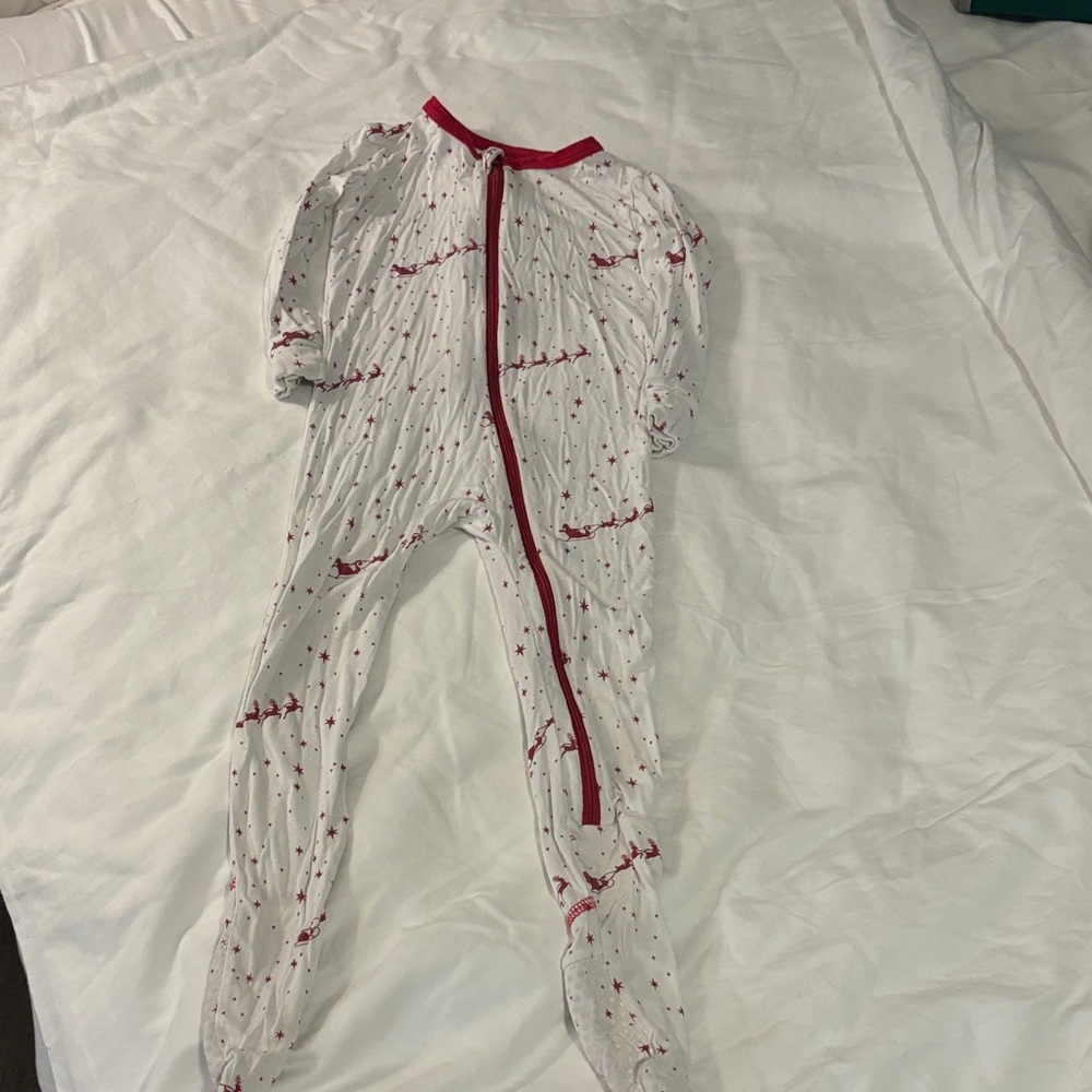 Kic Kee Pants Cozy Red and White Kids Pajama Footies